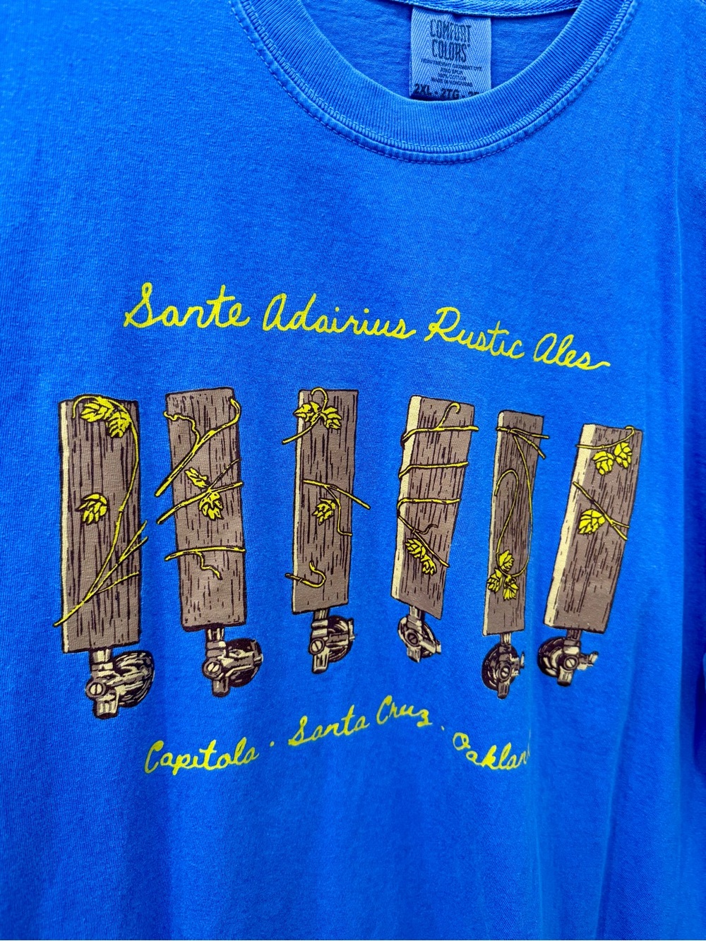 Comfort Colors Blue Men's Short Sleeve Graphic Tee - Rustic Ales Tap Handles